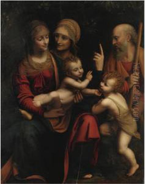 Sacra Famiglia Oil Painting by Bernardino Luini