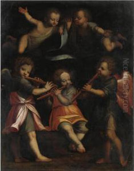 Angeli Musicanti Oil Painting by Bernardino Luini