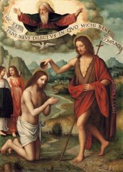 Il Battesimo Di Cristo Oil Painting by Bernardino Luini