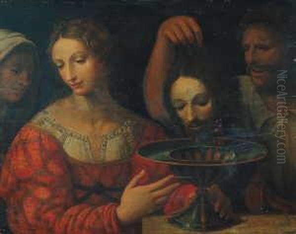 Salome Mit Dem Haupt Johannes Des Taufers. Oil Painting by Bernardino Luini