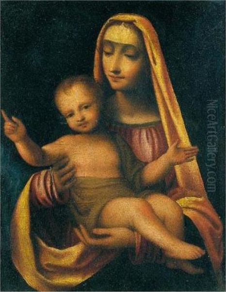 Madonna Col Bambino Oil Painting by Bernardino Luini