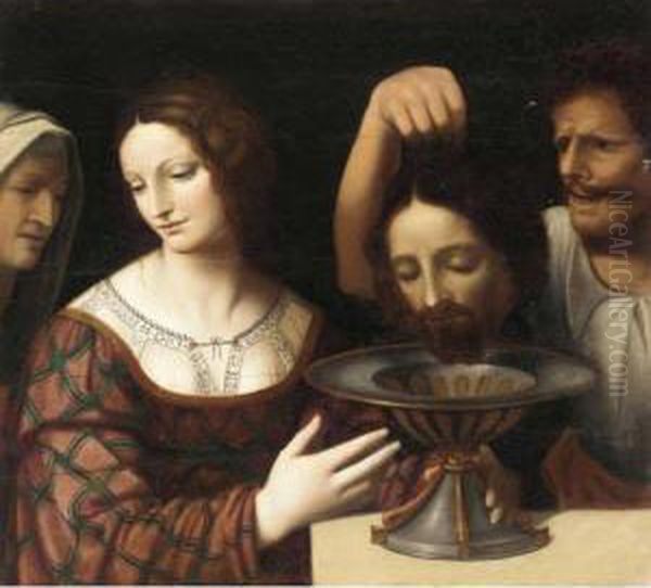 Salome With The Head Of Saint John The Baptist Oil Painting by Bernardino Luini