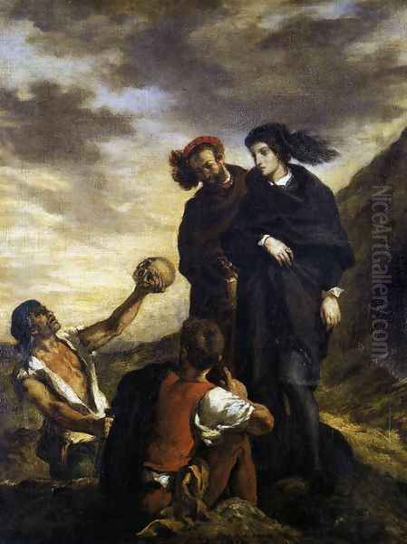 Hamlet and Horatio in the Graveyard Oil Painting by Eugene Delacroix