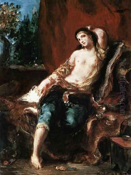 Odalisque 1857 Oil Painting by Eugene Delacroix