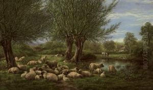 Noonday Rest Oil Painting by William Snr Luker