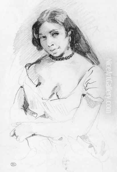 Aspasia Oil Painting by Eugene Delacroix