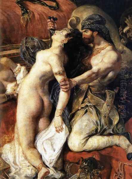 The Death of Sardanapalus (detail) Oil Painting by Eugene Delacroix