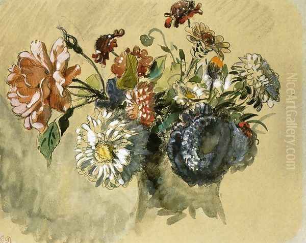 Bouquet of Flowers Oil Painting by Eugene Delacroix