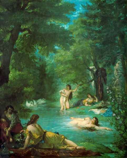 Femmes turques au bain Oil Painting by Eugene Delacroix