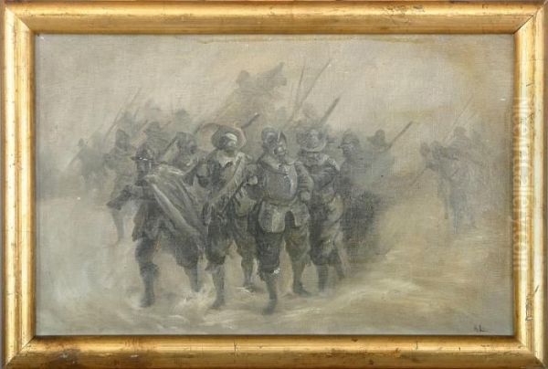 A Group Of Soldiers by Anker Lund