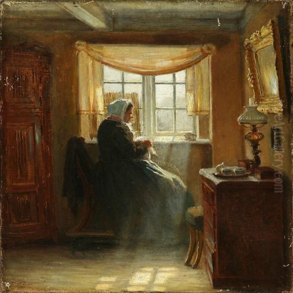 Interior Fra Nyboder Oil Painting by Emil Carl Lund