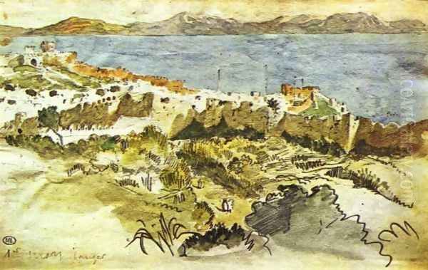 Bay of Tanger in Morocco Oil Painting by Eugene Delacroix