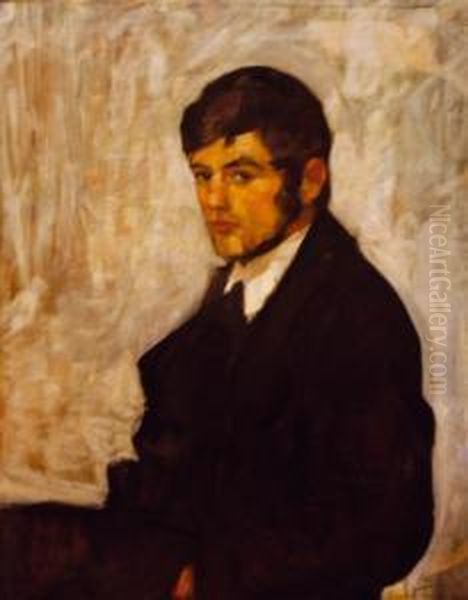 Portrett Av Viggo Madsen 1903 Oil Painting by Henrik Lund