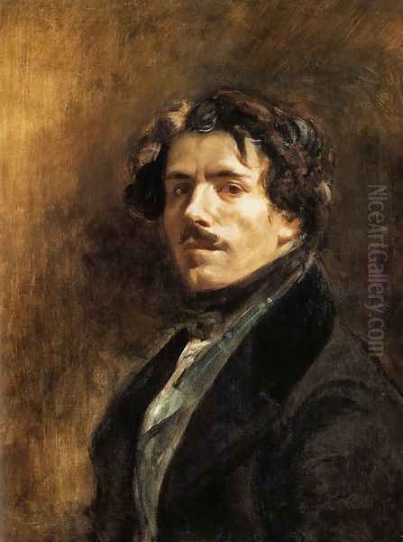 Self-Portrait c. 1837 Oil Painting by Eugene Delacroix