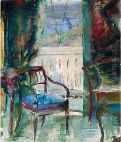 Interior With A Chair Oil Painting by Henrik Lund