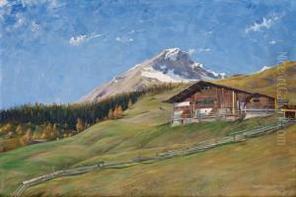 Motiv Fran Gravbunden Oil Painting by Robert Lundberg