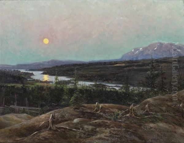 Midnatt, Morsil Oil Painting by Robert Lundberg