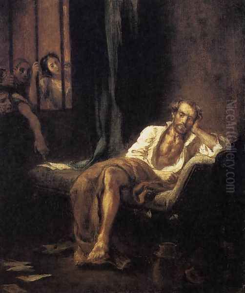 Tasso in the Madhouse 1839 Oil Painting by Eugene Delacroix