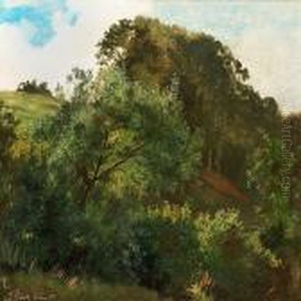 Woodland Scene Near Dunke Oil Painting by Johan Thomas Lundbye