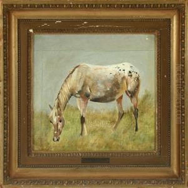 A Horse Oil Painting by Johan Thomas Lundbye