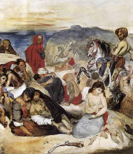 The Massacre of Chios (2) Oil Painting by Eugene Delacroix