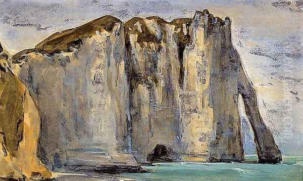 Cliff at Etretat Oil Painting by Eugene Delacroix