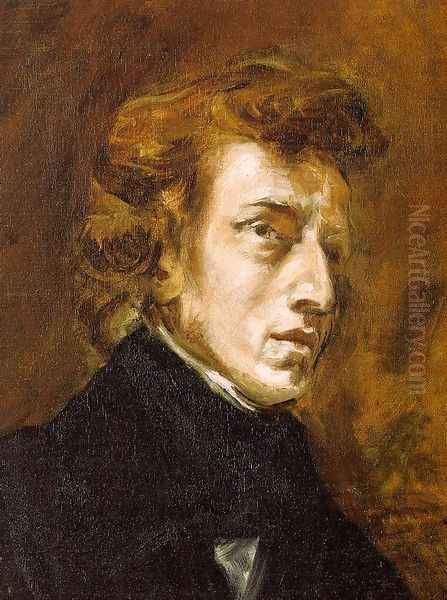 Portrait of Frédéric Chopin (unfinished) 1838 Oil Painting by Eugene Delacroix