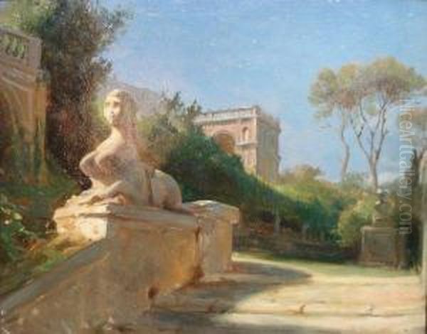 Parc D'une Villa Romaine Oil Painting by Egron Sellif Lundgren