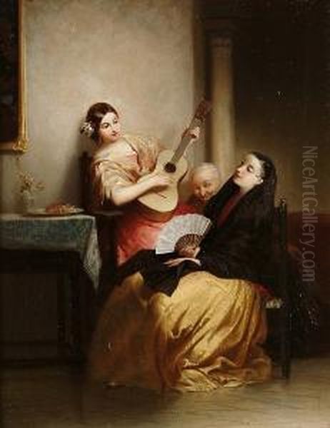 Spanish Musicians Oil Painting by Egron Sellif Lundgren