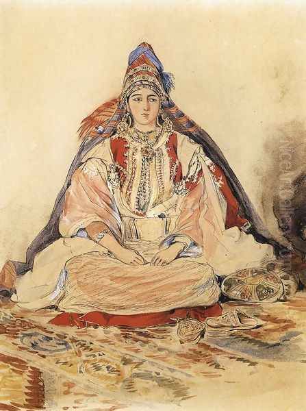 Jewish Bride 1832 Oil Painting by Eugene Delacroix