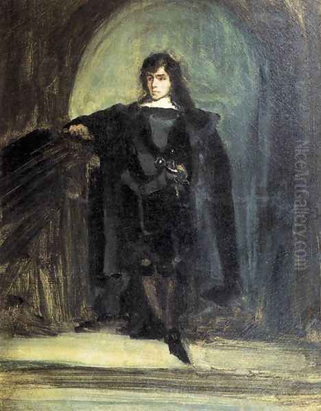 Self-Portrait as Ravenswood c. 1821 Oil Painting by Eugene Delacroix