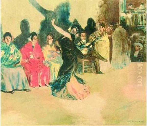 Bailerinasflamencas Oil Painting by Alexandre Lunois