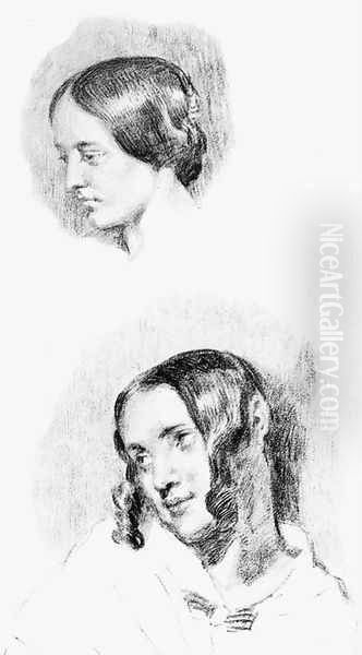 Study For Jenny Le Guillou And Josephine De Forget Oil Painting by Eugene Delacroix