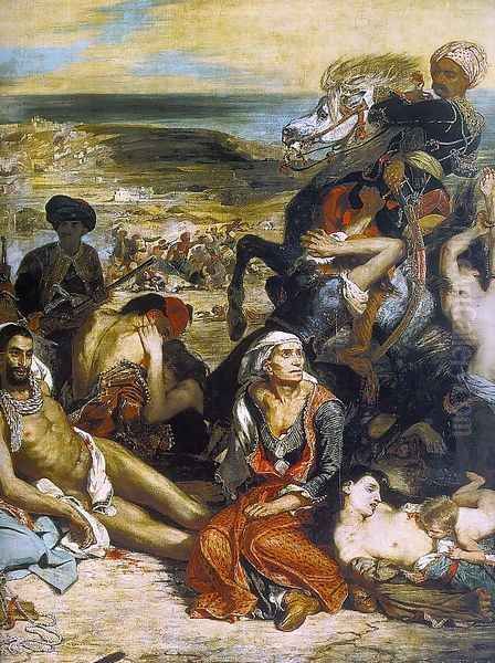 The Massacre at Chios (1) (detail 2) 1824 Oil Painting by Eugene Delacroix