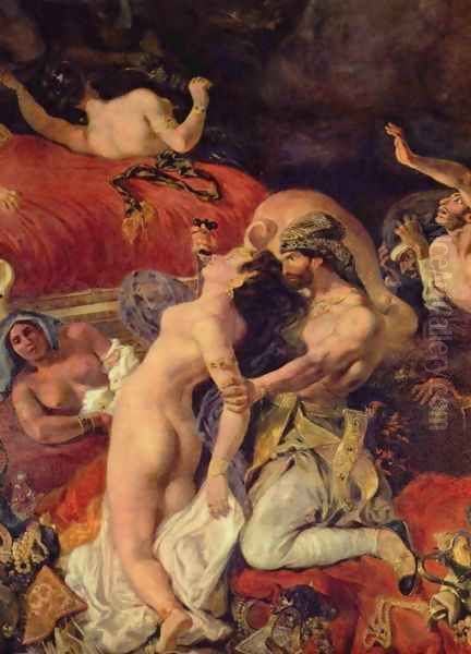 Death of the Sardanapal (detail) Oil Painting by Eugene Delacroix