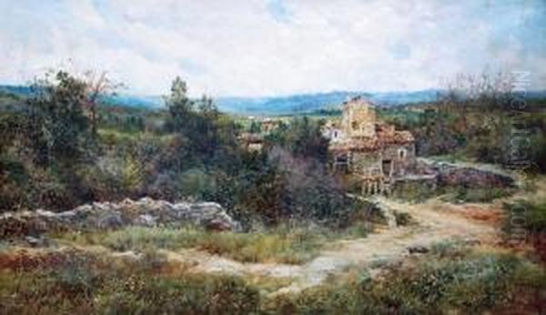 Paisaje Oil Painting by Jose Lupianez y Carrasco