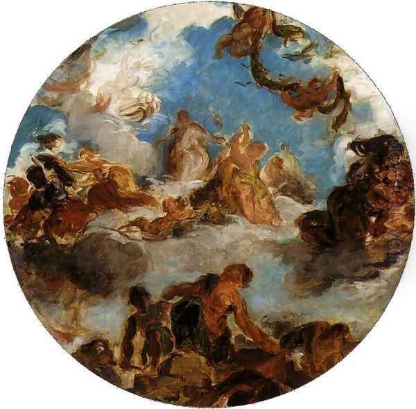 Sketch for Peace Descends to Earth Oil Painting by Eugene Delacroix