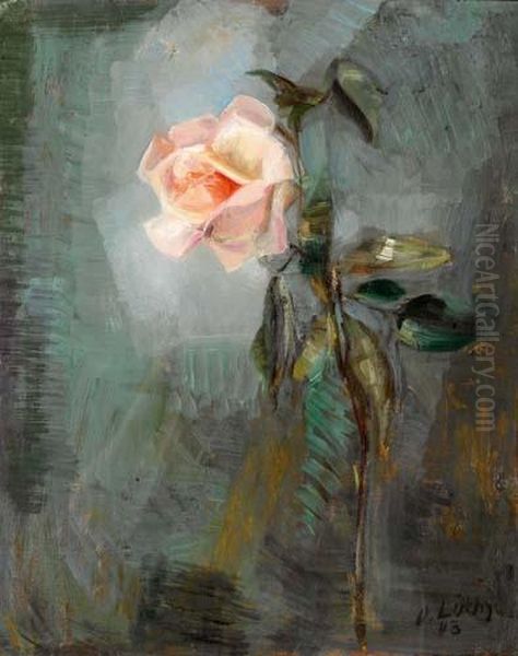 Rose. Oil Painting by Oskar Wilhelm Luthy