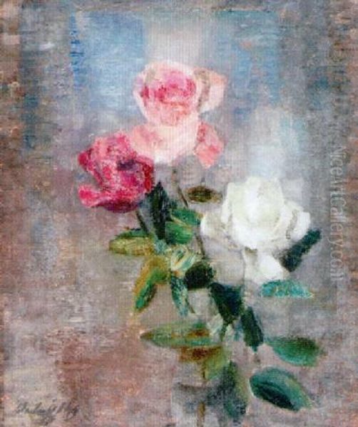 Rosen Oil Painting by Oskar Wilhelm Luthy