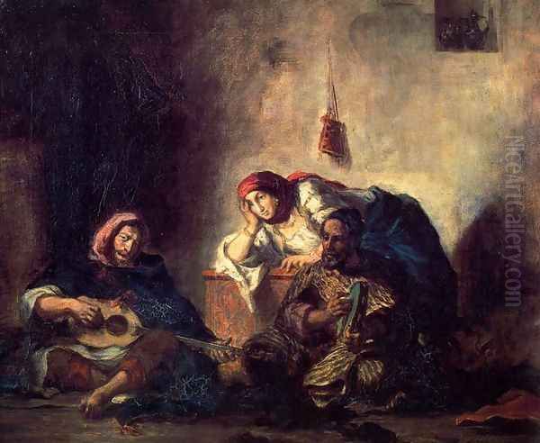 Jewish Musicians of Mogador Oil Painting by Eugene Delacroix