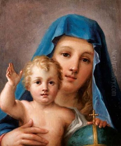 Madonna Col Bambino Oil Painting by Benedetto Luti