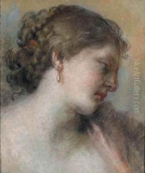 Tete De Jeune Femme De Profil, Tournee Vers La Droite Oil Painting by Benedetto Luti