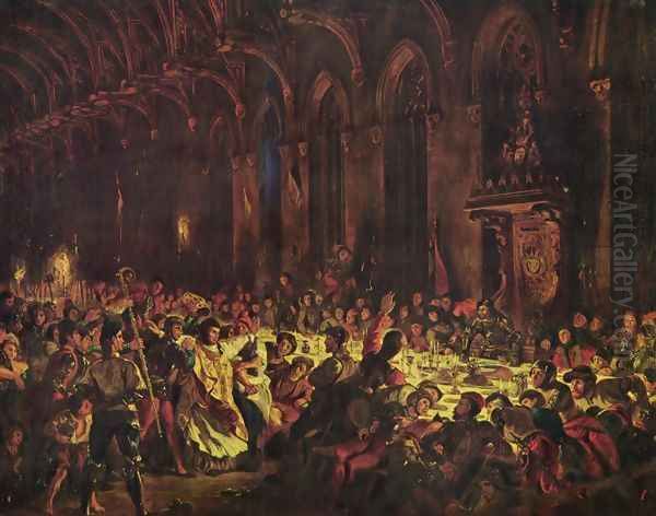 Murder of the bishop von Luettich Oil Painting by Eugene Delacroix