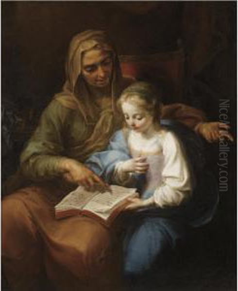 The Education Of The Virgin Oil Painting by Benedetto Luti