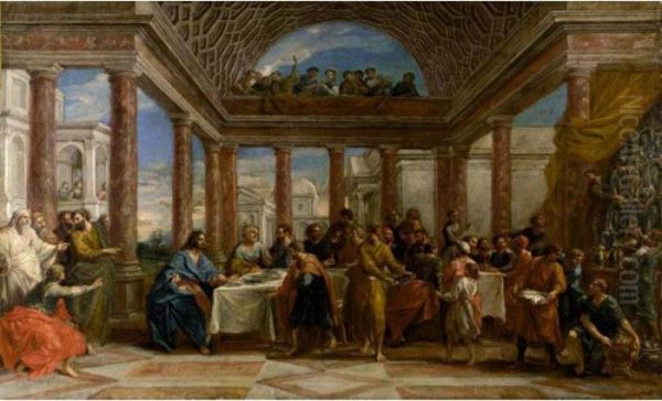 The Feast In The House Of Levi Oil Painting by Benedetto Luti