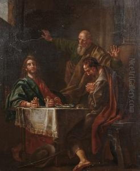 The Supper At Emmaus Oil Painting by Benedetto Luti