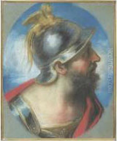 Homme Casque De Profil: Mars ? Oil Painting by Benedetto Luti