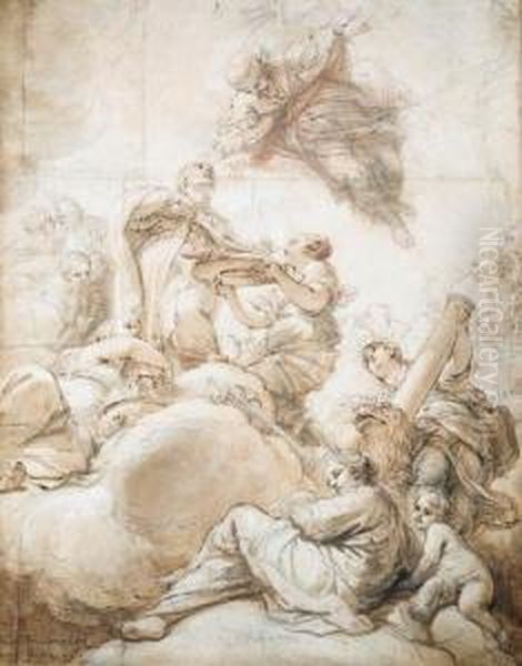 Allegory Of The Elevation Of 
Cardinal Deacon Oddone Colonna To Thepapal Chair As Pope Martin V Oil Painting by Benedetto Luti