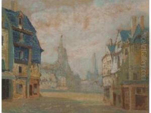 Vue Du Vieil Angers ? Oil Painting by Fernand Lutscher