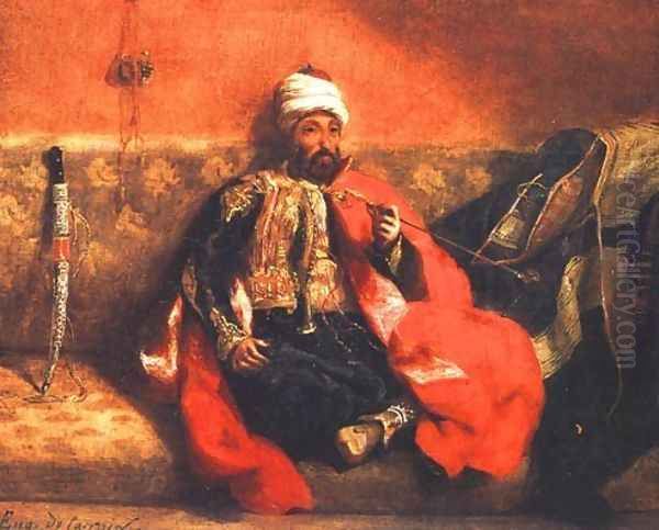 Smoking Turk Oil Painting by Eugene Delacroix